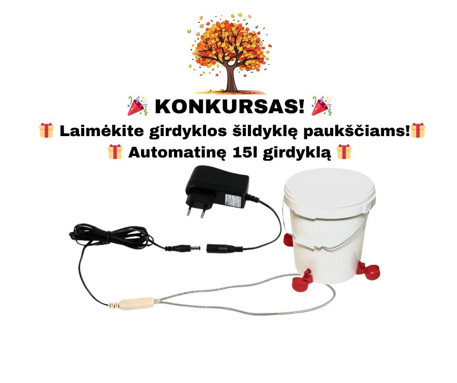 You are currently viewing KONKURSAS! Laimėkite girdyklos šildyklę ir automatinę 15l girdyklą paukščiams!